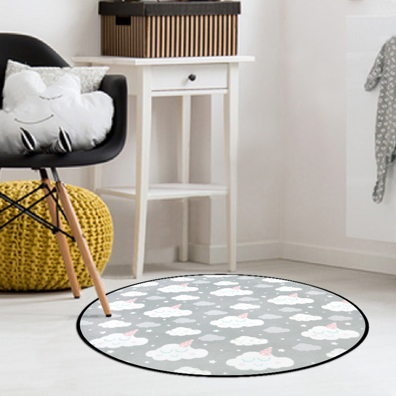 Decorative Multi-Color Cartoon Rug Synthetics Animal Patterned Carpet Stain Resistant Non-Slip Backing Washable Rug for Living Room Grey Clearhalo 'Area Rug' 'Rug' 2105947