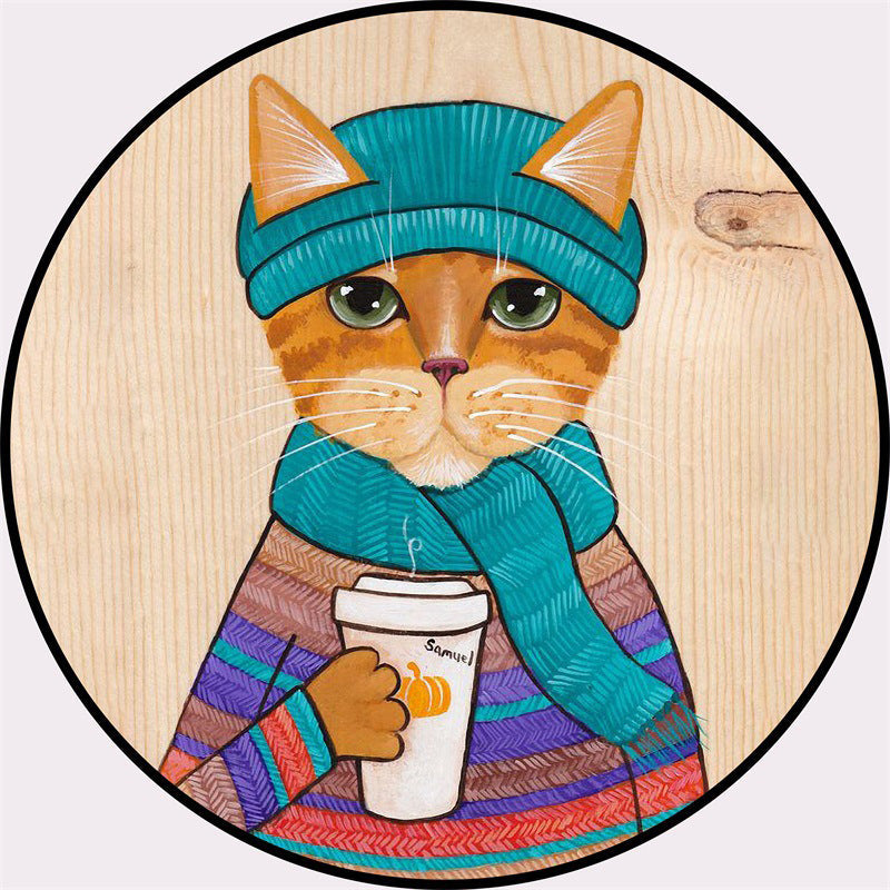 Creative Colorful Cartoon Rug Synthetics Portrait of Animal Man Pattern Carpet Anti-Slip Washable Pet Friendly Rug for Room Orange-Yellow Clearhalo 'Area Rug' 'Rug' 2105968