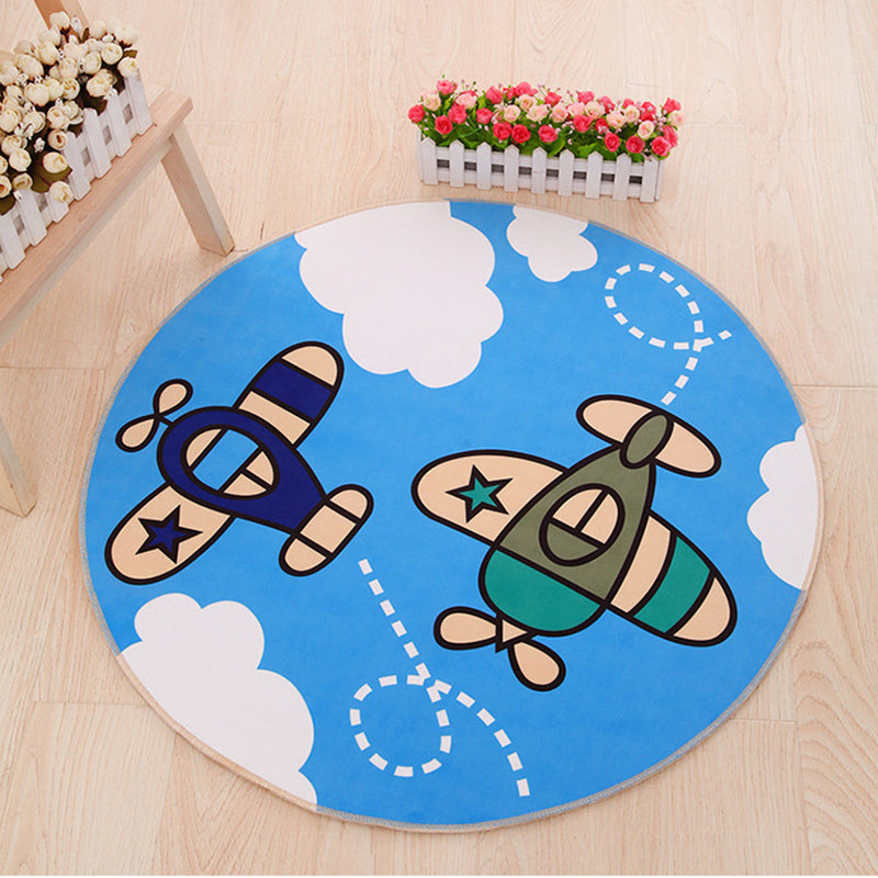 Cartoon Baby Boys Room Rug Multicolor Patterned Carpet Polyester Non-Slip Pet Friendly Washable Rug Clearhalo 'Area Rug' 'Rug' 2105986
