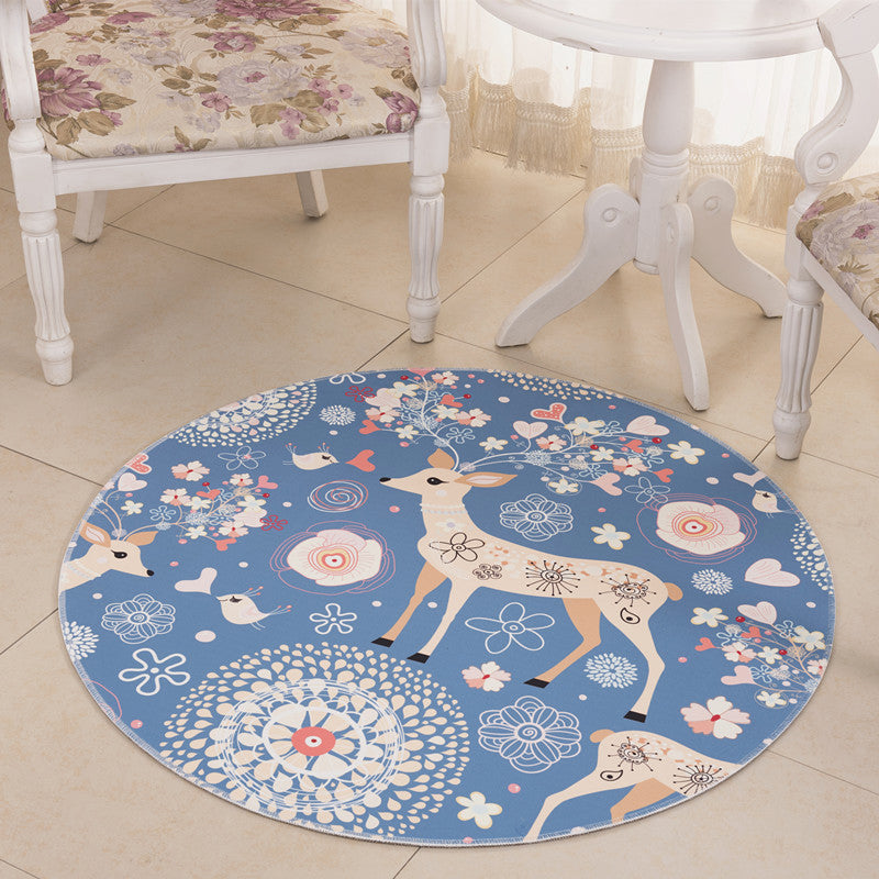 Educational Cartoon Rug Multi Colored Patterned Carpet Machine Washable Pet Friendly Non-Slip Backing Rug for Child Bedroom Blue Clearhalo 'Area Rug' 'Rug' 2106008