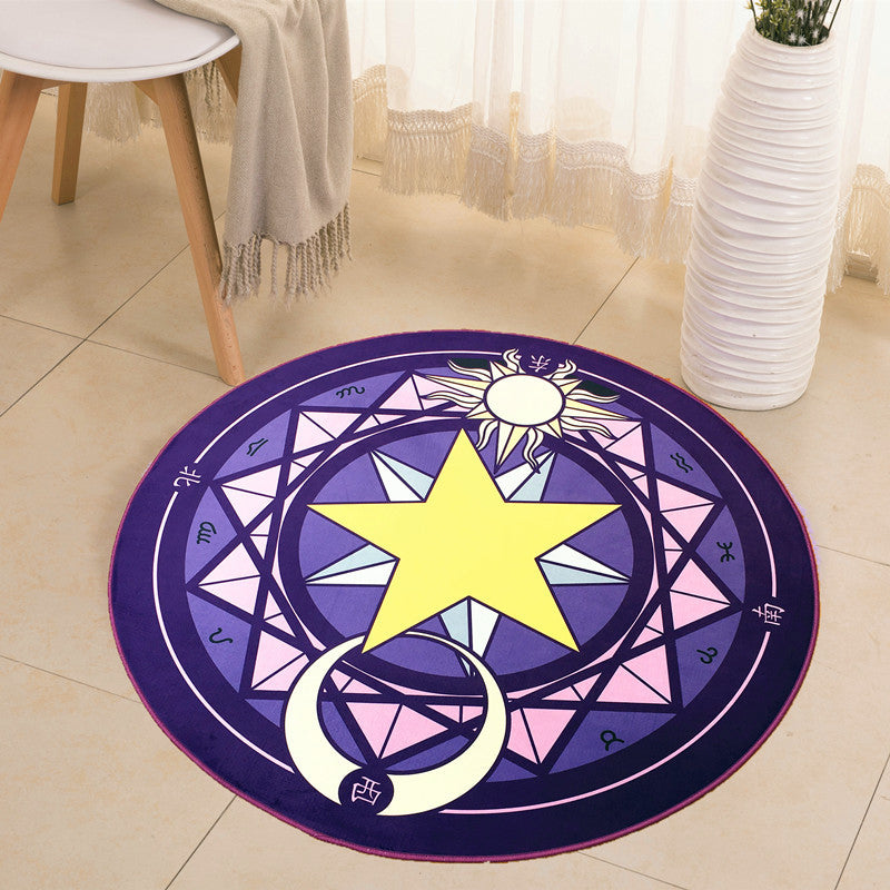 Educational Cartoon Rug Multi Colored Patterned Carpet Machine Washable Pet Friendly Non-Slip Backing Rug for Child Bedroom Purple Clearhalo 'Area Rug' 'Rug' 2106013