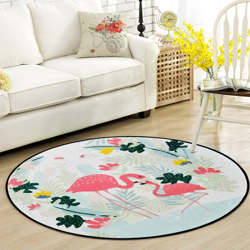 Pretty Kids Rug Multi Color Animal and Botanics Pattern Rug Pet Friendly Washable Anti-Slip Area Rug for Playroom Clearhalo 'Area Rug' 'Rug' 2106024