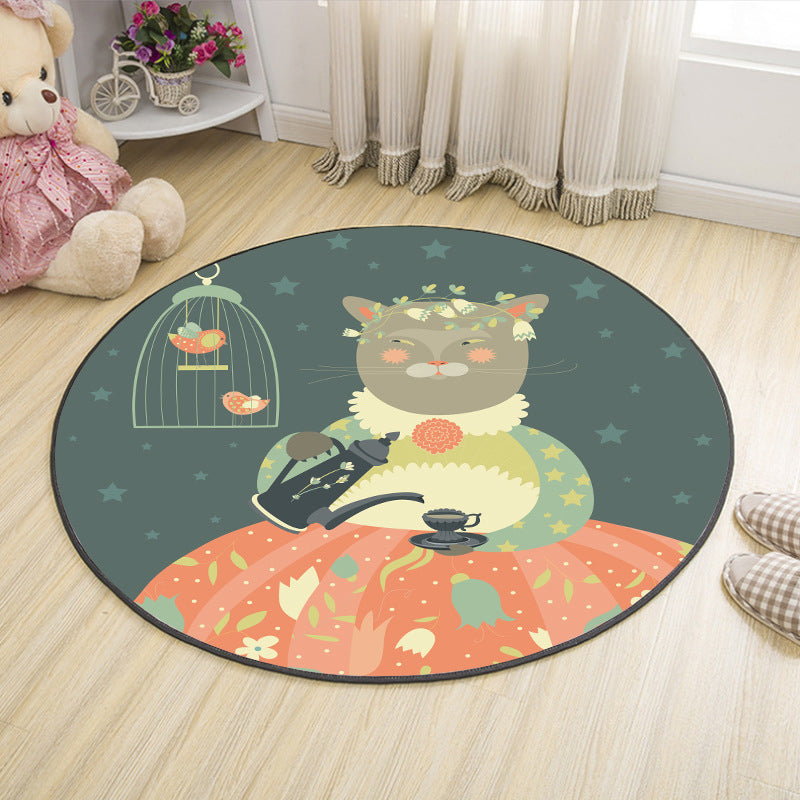 Cute Cartoon Indoor Rug Multicolor Animal Print Carpet Machine Washable Stain Resistant Non-Slip Rug for Nursery Dark Green Clearhalo 'Area Rug' 'Rug' 2106079