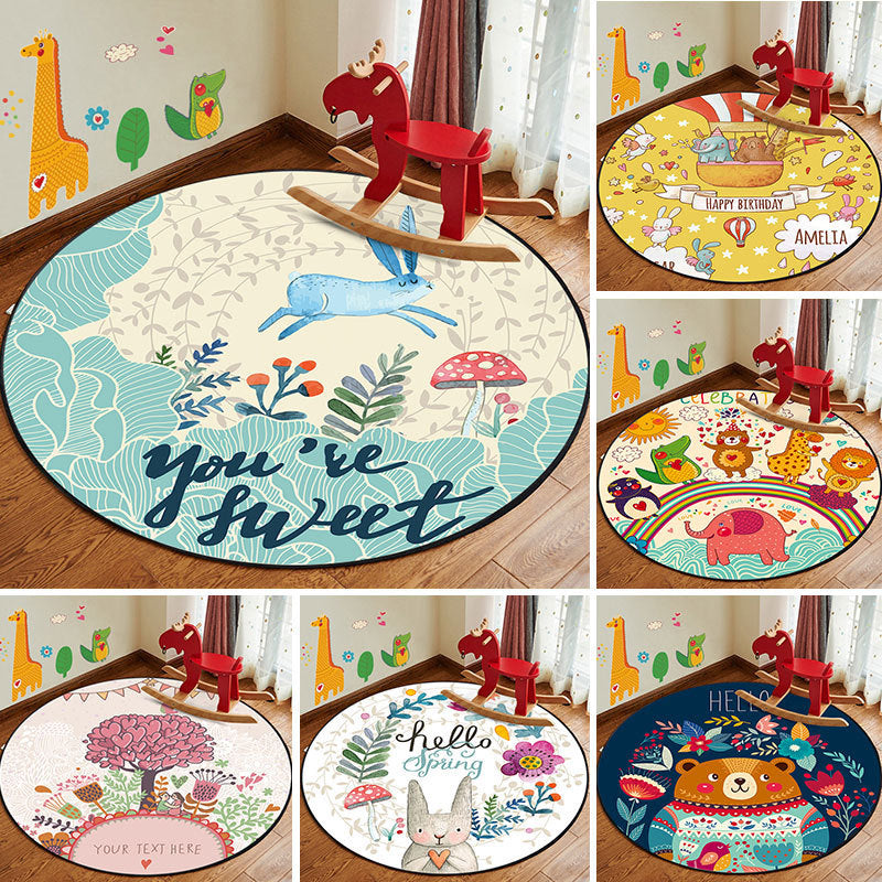 Learn and Play Cartoon Rug Multi Color Animal Pattern Rug Pet Friendly Anti-Slip Backing Washable Rug for Kids Clearhalo 'Area Rug' 'Rug' 2106084