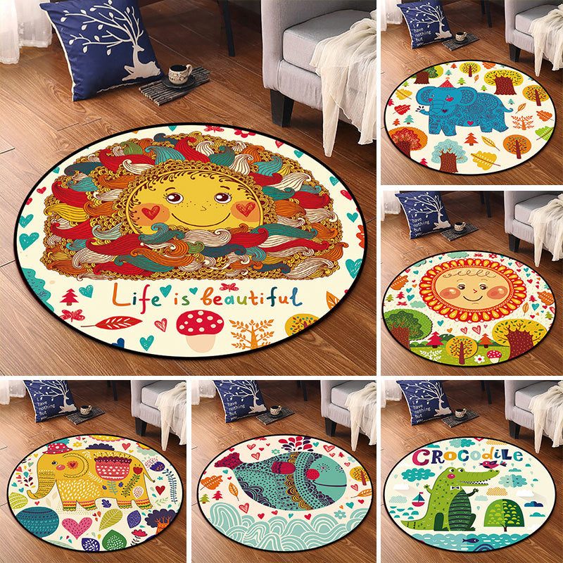 Bright Multi Colored Animal Rug Synthetics Cartoon Carpet Pet Friendly Anti-Slip Backing Washable Rug for Childrens Room Clearhalo 'Area Rug' 'Rug' 2106090