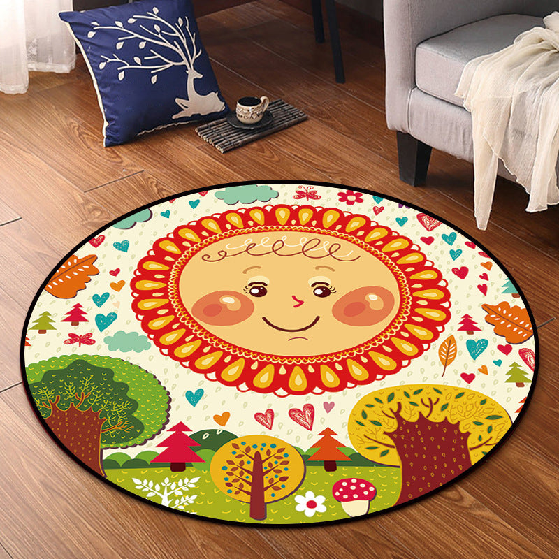 Bright Multi Colored Animal Rug Synthetics Cartoon Carpet Pet Friendly Anti-Slip Backing Washable Rug for Childrens Room Yellow-Red Clearhalo 'Area Rug' 'Rug' 2106092