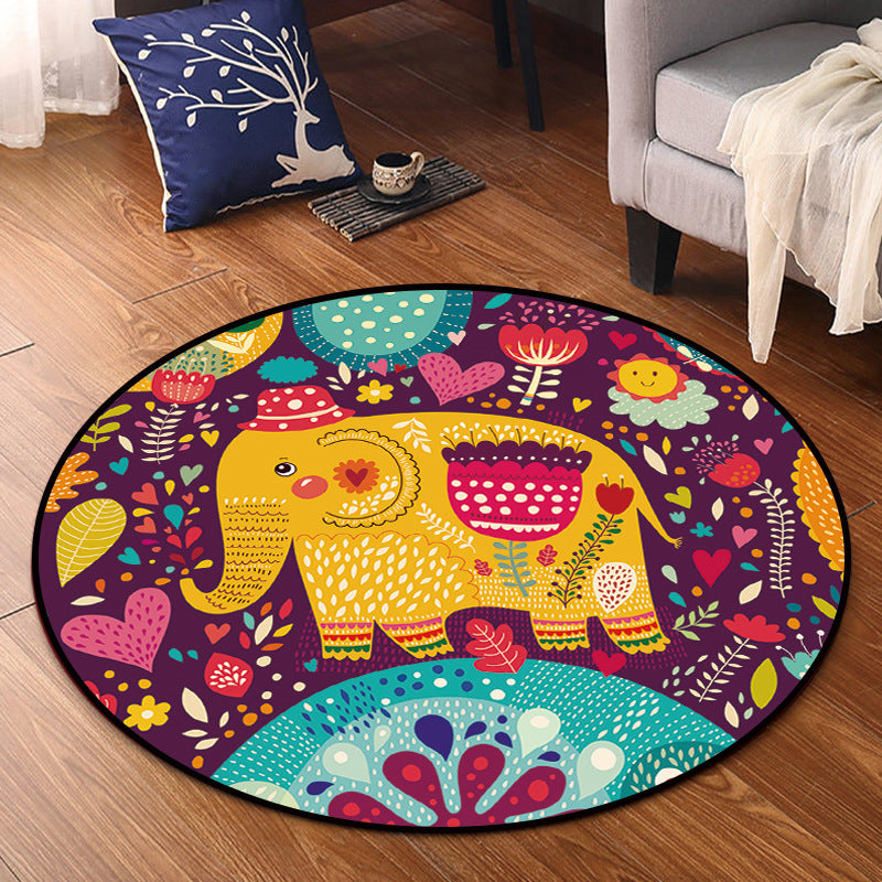 Cartoon Nursery Area Rug Multi Colored Polypropylene Rug Pet Friendly Non-Slip Washable Carpet Purple-Red Clearhalo 'Area Rug' 'Rug' 2106103