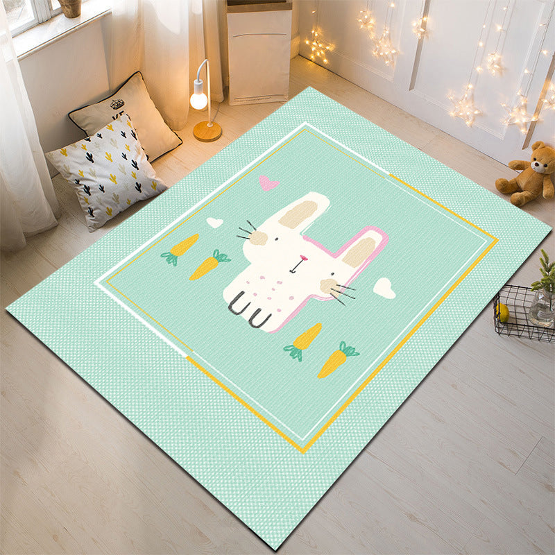 Nordic Style Animal Rug Multicolor Synthetics Carpet Washable Stain Resistant Non-Slip Rug for Childrens Bedroom Light Green Clearhalo 'Area Rug' 'Rug' 2106113
