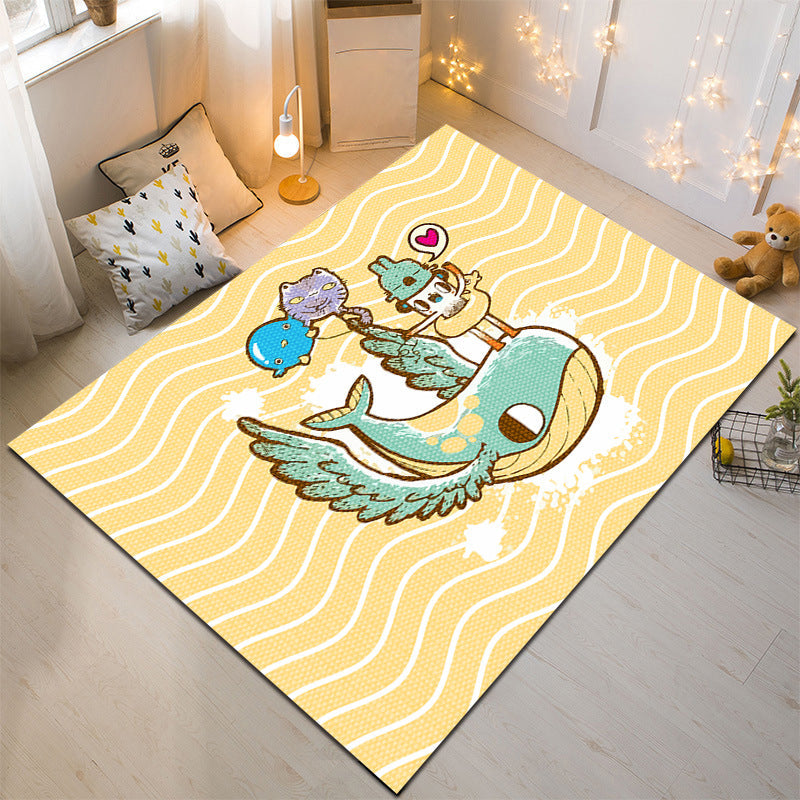 Nordic Style Animal Rug Multicolor Synthetics Carpet Washable Stain Resistant Non-Slip Rug for Childrens Bedroom Yellow Clearhalo 'Area Rug' 'Rug' 2106114