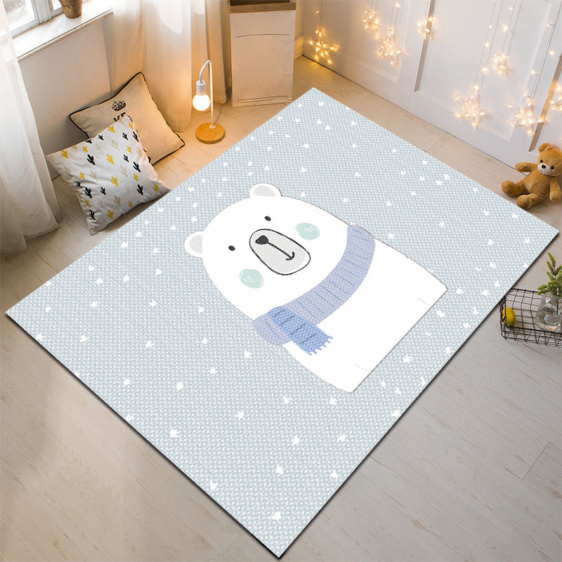 Nordic Style Animal Rug Multicolor Synthetics Carpet Washable Stain Resistant Non-Slip Rug for Childrens Bedroom White Clearhalo 'Area Rug' 'Rug' 2106118