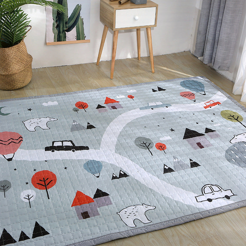 Fun Road Map Animal Rug Multicolor Kids Style Rug Synthetics Anti-Slip Backing Stain Resistant Pet Friendly Carpet for Baby Room Clearhalo 'Area Rug' 'Rug' 2106140