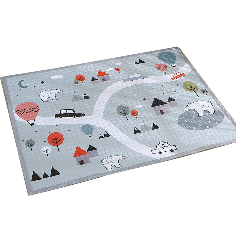 Fun Road Map Animal Rug Multicolor Kids Style Rug Synthetics Anti-Slip Backing Stain Resistant Pet Friendly Carpet for Baby Room Clearhalo 'Area Rug' 'Rug' 2106141