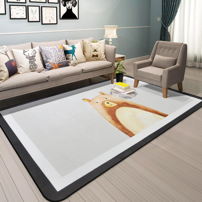 Cartoon Animal Gentleman Rug Multicolor Polypropylene Carpet Washable Pet Friendly Anti-Slip Backing Rug for Living Room Clearhalo 'Area Rug' 'Rug' 2106165