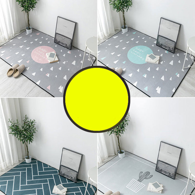 Multi Colored Geometric Rug Polyester Cartoon Area Rug Pet Friendly Anti-Slip Stain Resistant Carpet for Kids Bedroom Clearhalo 'Area Rug' 'Rug' 2106167