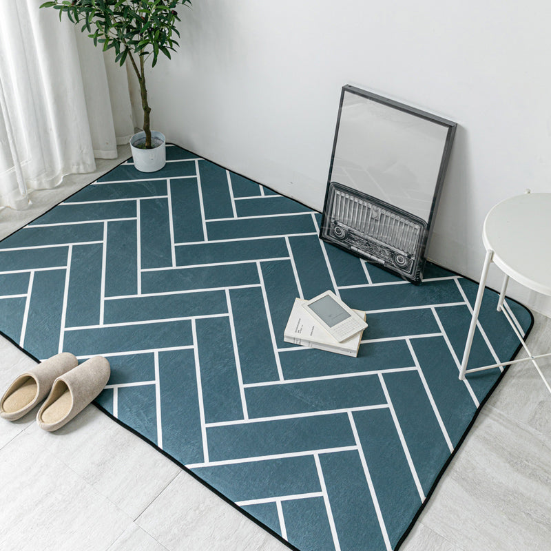 Multi Colored Geometric Rug Polyester Cartoon Area Rug Pet Friendly Anti-Slip Stain Resistant Carpet for Kids Bedroom Green Clearhalo 'Area Rug' 'Rug' 2106168