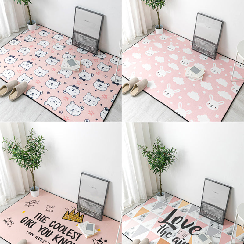 Multi Colored Geometric Rug Polyester Cartoon Area Rug Pet Friendly Anti-Slip Stain Resistant Carpet for Kids Bedroom Clearhalo 'Area Rug' 'Rug' 2106170