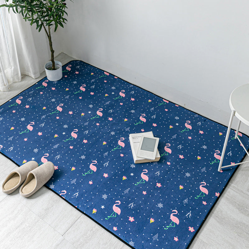 Multi Colored Geometric Rug Polyester Cartoon Area Rug Pet Friendly Anti-Slip Stain Resistant Carpet for Kids Bedroom Blue Clearhalo 'Area Rug' 'Rug' 2106175