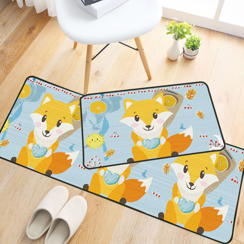 Childlike Animal Pattern Rug Multi Color Cartoon Rug Synthetics Non-Slip Machine Washable Stain Resistant Carpet for Nursery Light Blue Clearhalo 'Area Rug' 'Rug' 2106177