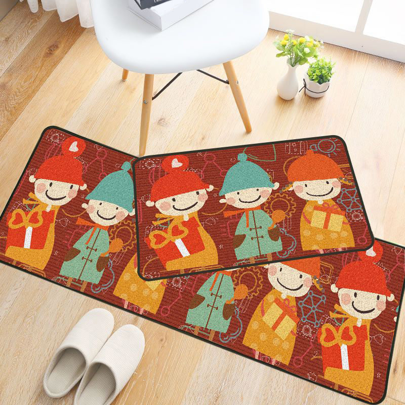Childlike Animal Pattern Rug Multi Color Cartoon Rug Synthetics Non-Slip Machine Washable Stain Resistant Carpet for Nursery Yellow-Red Clearhalo 'Area Rug' 'Rug' 2106181