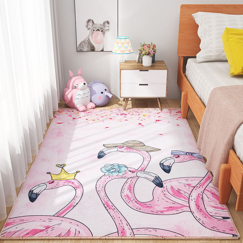 Scandinavian Girls Bedroom Rug Multi-Color Botanical Carpet Synthetics Machine Washable Stain Resistant Non-Slip Backing Rug Clearhalo 'Area Rug' 'Rug' 2106295