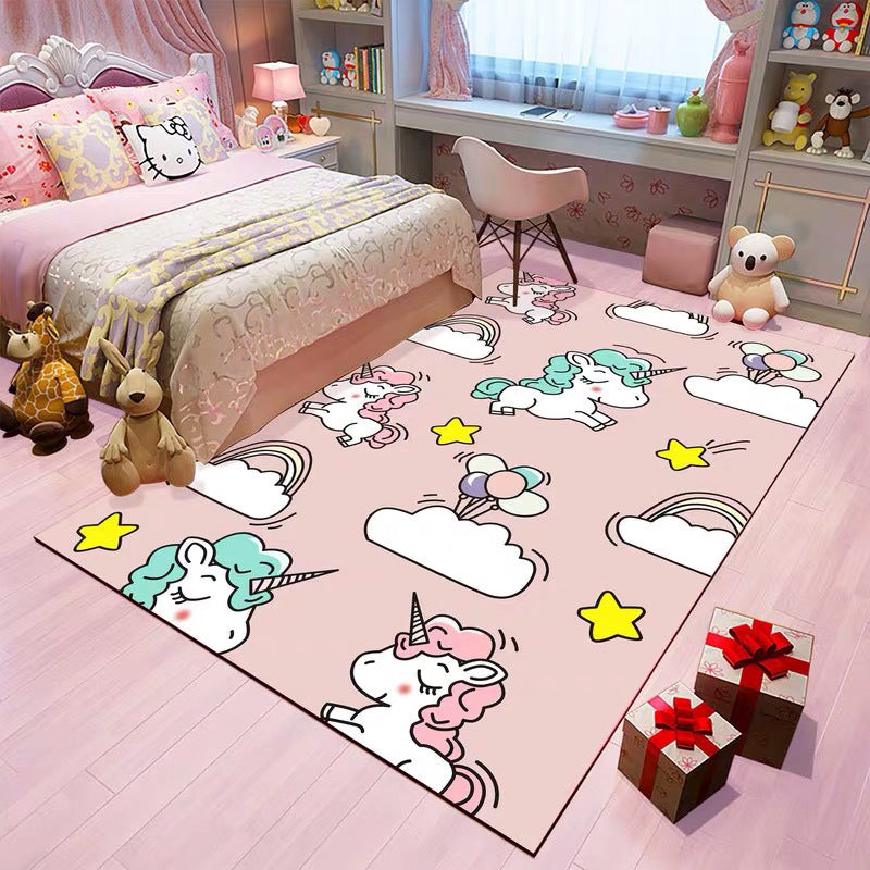 Romantic Multicolor Animal Print Rug Polypropylene Cartoon Area Rug Washable Stain Resistant Anti-Slip Carpet for Kids Room Nude Pink Clearhalo 'Area Rug' 'Rug' 2106309