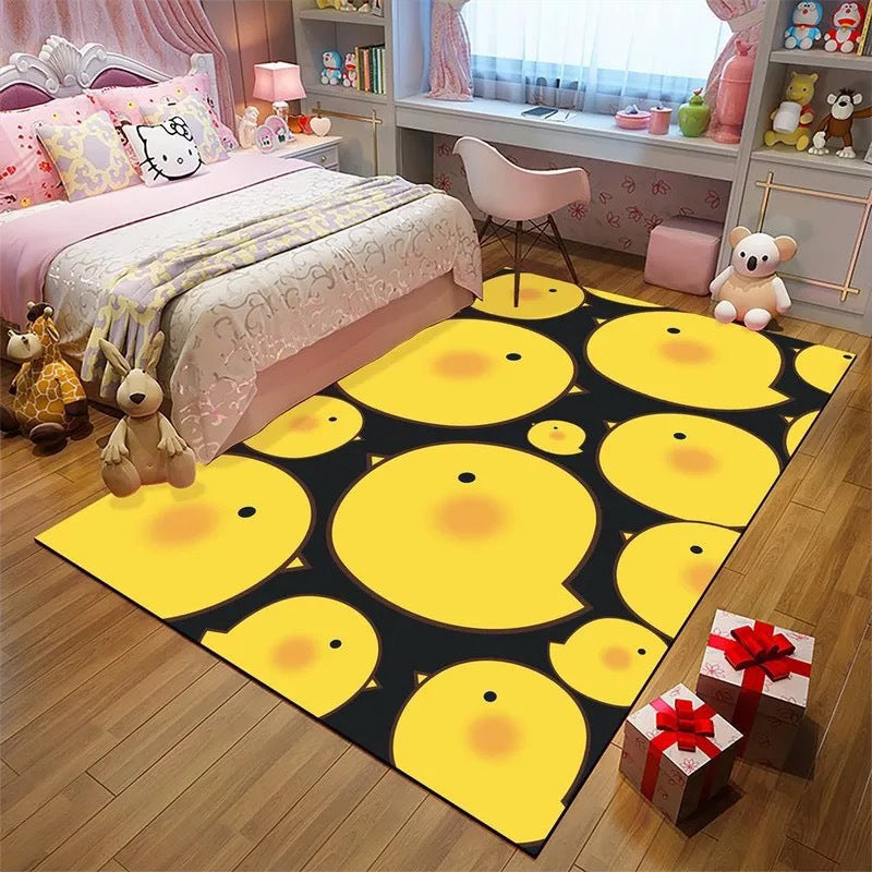 Romantic Multicolor Animal Print Rug Polypropylene Cartoon Area Rug Washable Stain Resistant Anti-Slip Carpet for Kids Room Yellow Clearhalo 'Area Rug' 'Rug' 2106314