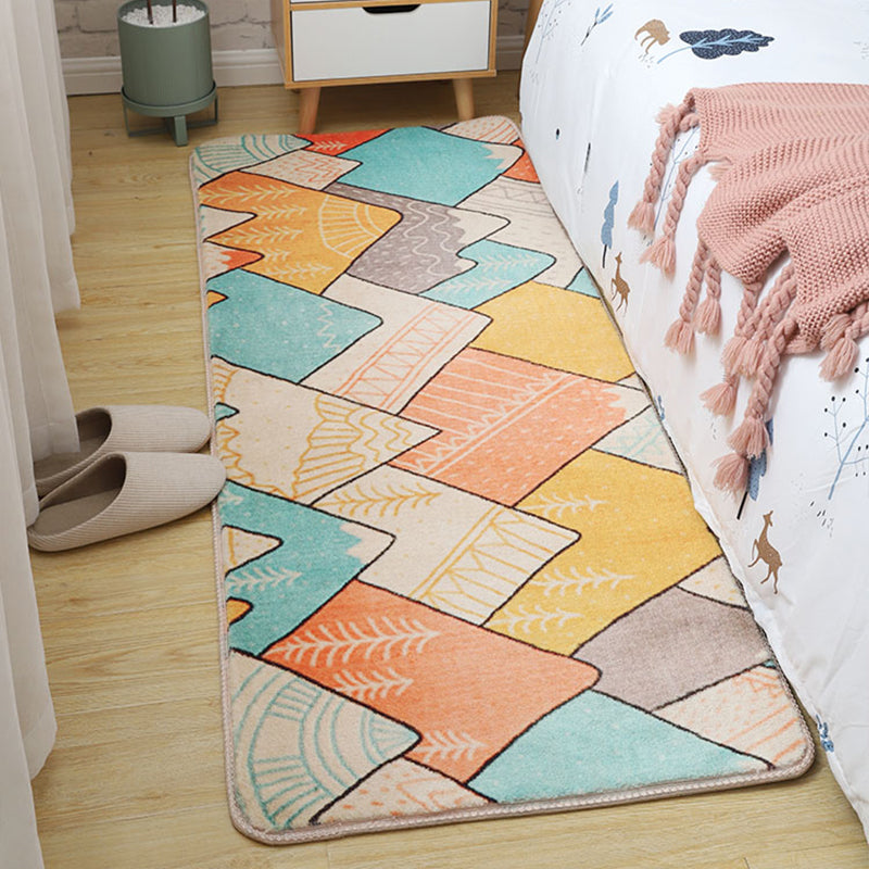 Simple Geometric Print Rug Multi Colored Nordic Carpet Cotton Machine Wash Rug for Home Clearhalo 'Area Rug' 'Rug' 2106354