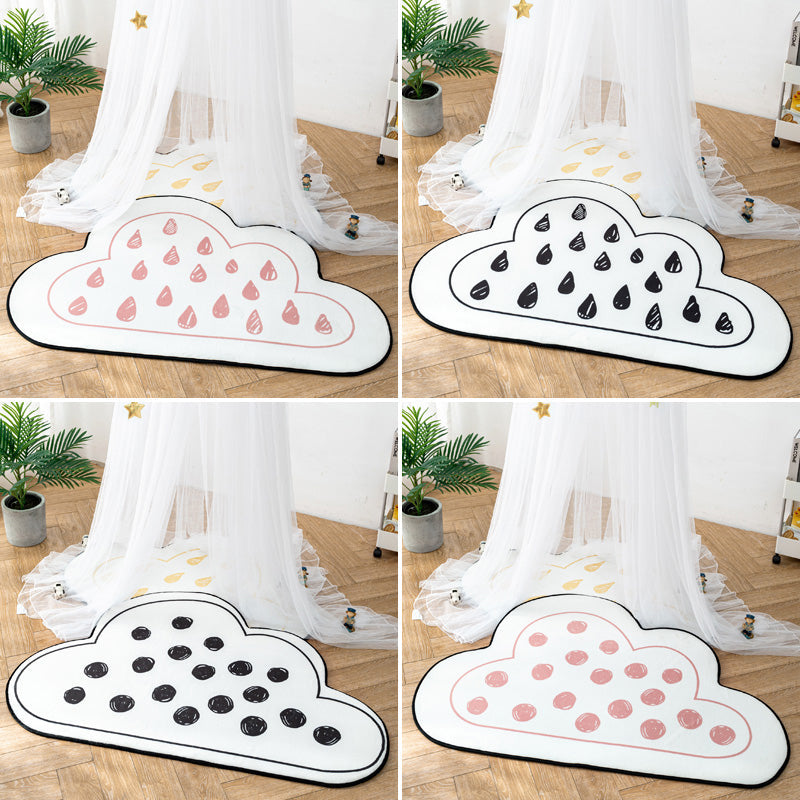 Novelty Kids Area Rug Multi Color Raindrop Cloud-Shaped Rug Anti-Slip Backing Washable Pet Friendly Carpet for Bedroom Clearhalo 'Area Rug' 'Rug' 2106412