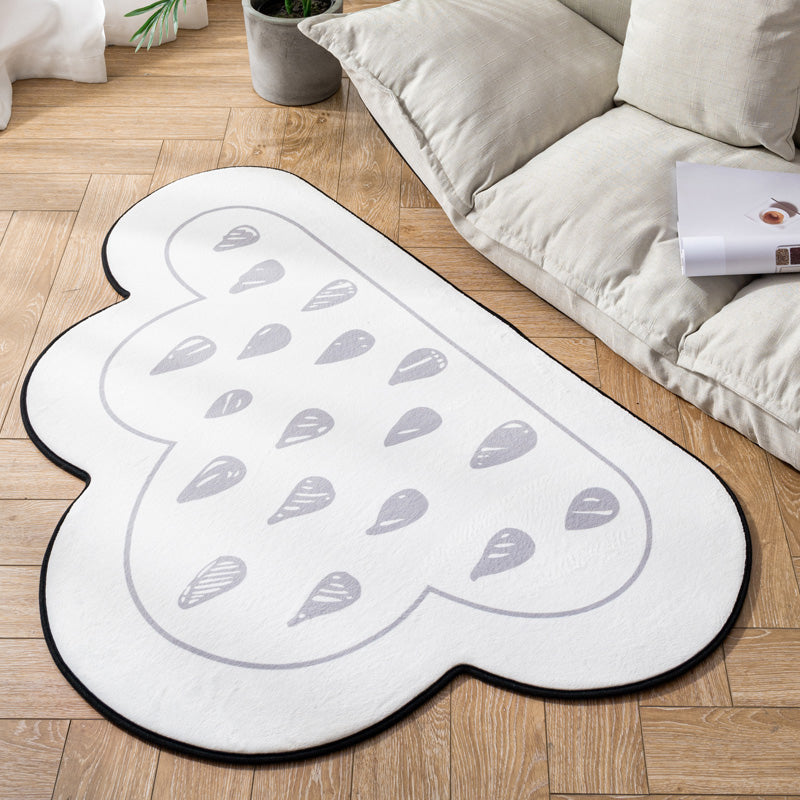 Novelty Kids Area Rug Multi Color Raindrop Cloud-Shaped Rug Anti-Slip Backing Washable Pet Friendly Carpet for Bedroom Grey Clearhalo 'Area Rug' 'Rug' 2106416