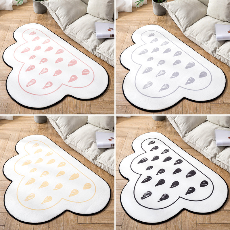 Novelty Kids Area Rug Multi Color Raindrop Cloud-Shaped Rug Anti-Slip Backing Washable Pet Friendly Carpet for Bedroom Clearhalo 'Area Rug' 'Rug' 2106417