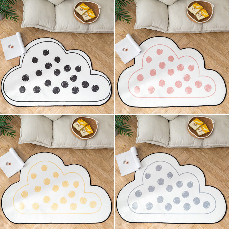 Novelty Kids Area Rug Multi Color Raindrop Cloud-Shaped Rug Anti-Slip Backing Washable Pet Friendly Carpet for Bedroom Clearhalo 'Area Rug' 'Rug' 2106419