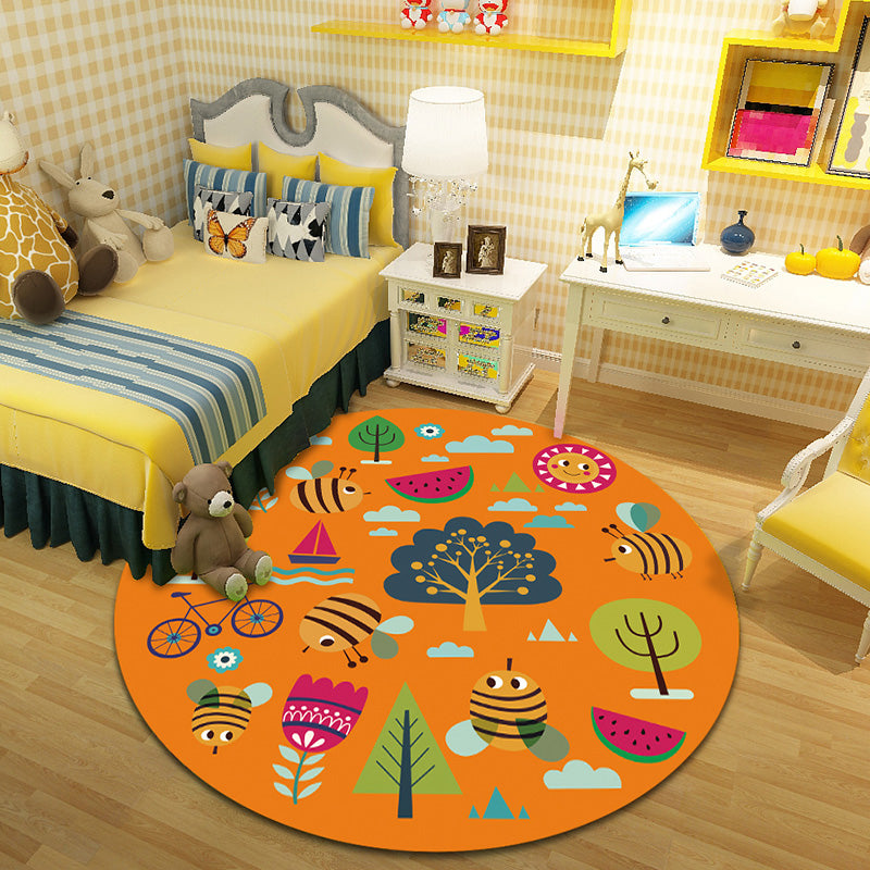 Cartoon Character Indoor Rug Multi Colored Polyester Carpet Stain Resistant Non-Slip Backing Pet Friendly Rug for Child Room Clearhalo 'Area Rug' 'Rug' 2106424