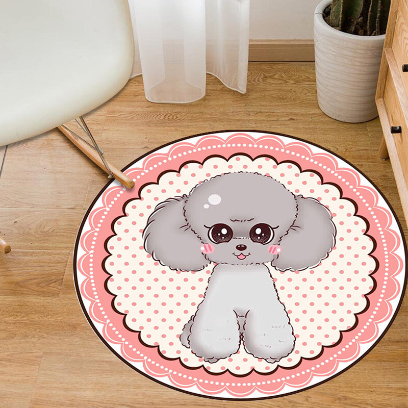 Multi-Color Nursery Rug Cartoon Animal Area Rug Polyester Non-Slip Backing Pet Friendly Machine Washable Carpet Pink Clearhalo 'Area Rug' 'Rug' 2106456