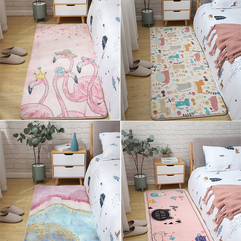 Kids Bedroom Area Rug Multi Colored Animal Sketch Rug Cotton Machine Wash Carpet Clearhalo 'Area Rug' 'Rug' 2106493