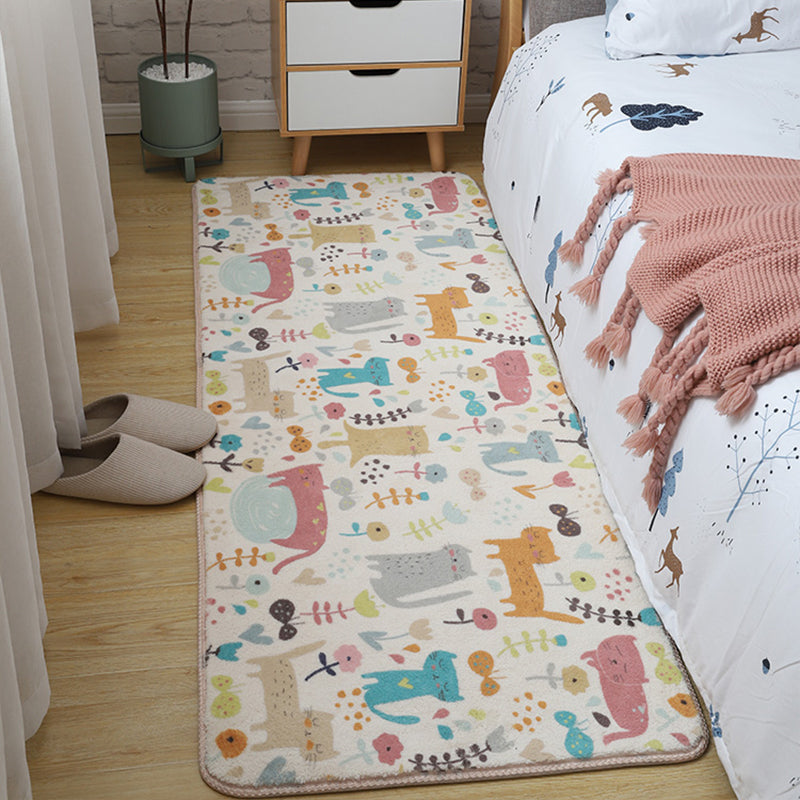 Kids Bedroom Area Rug Multi Colored Animal Sketch Rug Cotton Machine Wash Carpet Clearhalo 'Area Rug' 'Rug' 2106498