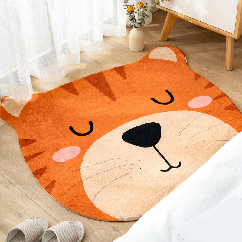 Multi Color Nursery Rug Cartoon Animal Head Pattern Rug Polyester Non-Slip Backing Stain Resistant Machine Washable Rug Clearhalo 'Area Rug' 'Rug' 2106525