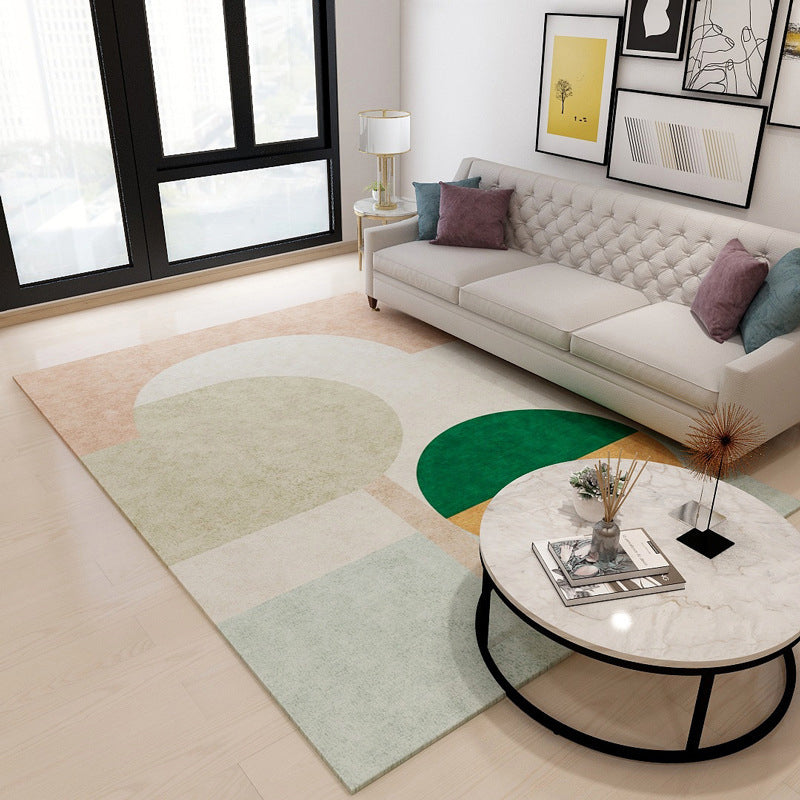 Chic Geometric Colorblock Rug Multi Colored Nordic Rug Polypropylene Anti-Slip Washable Pet Friendly Rug for Room Pea Green Clearhalo 'Area Rug' 'Rug' 2106681