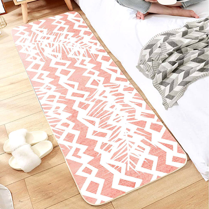 Multi-Color Scandinavian Rug Polyester Geometrical Carpet Non-Slip Stain Resistant Machine Washable Rug for Bedroom White Clearhalo 'Area Rug' 'Rug' 2106697