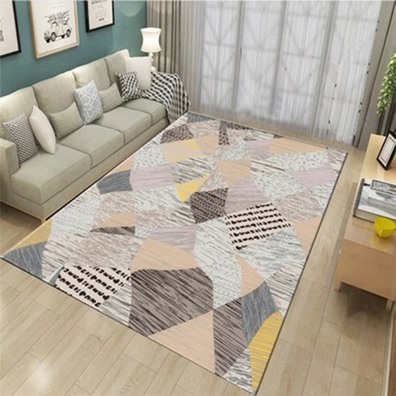 Multi Color Modern Area Rug Synthetics Geometric Colorblock Rug Machine Washable Stain Resistant Anti-Slip Backing Carpet for Room Light Purple Clearhalo 'Area Rug' 'Rug' 2106721