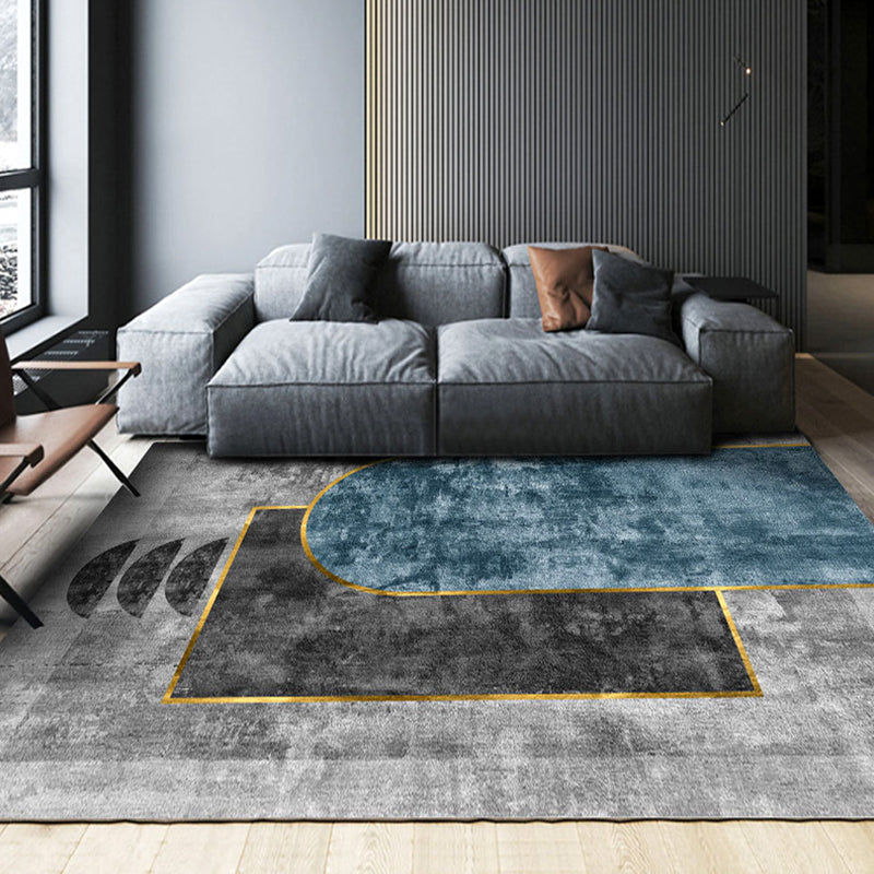 Simplicity Abstract Colorblock Rug Multi-Color Polyester Rug Anti-Slip Backing Machine Wash Stain Resistant Carpet for Girls Room Grey Clearhalo 'Area Rug' 'Rug' 2106794