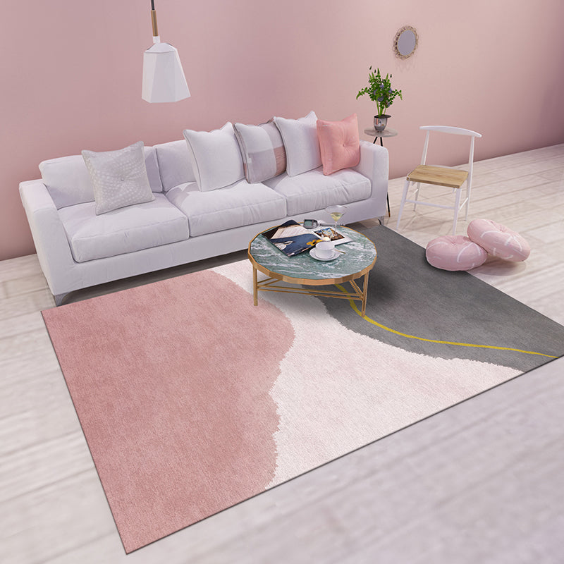 Multi-Color Abstract Pattern Rug Synthetics Postmodern Carpet Stain Resistant Washable Non-Slip Rug for Girls Bedroom Dark Gray Clearhalo 'Area Rug' 'Rug' 2106822