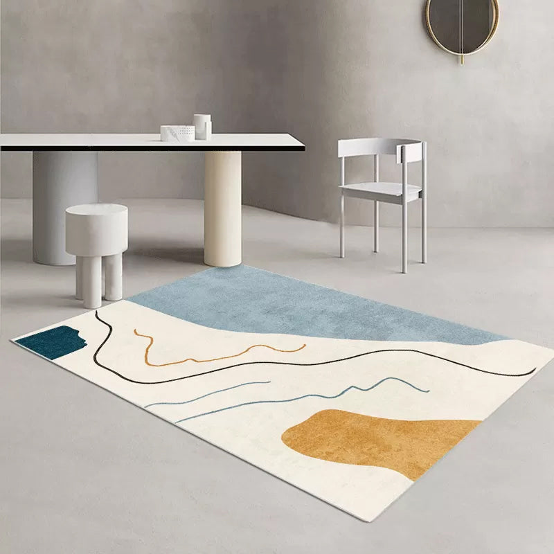 Casual Colorblock Abstract Rug Multicolor Minimalist Rug Polyester Stain Resistant Anti-Slip Machine Washable Carpet for Room Light Yellow Clearhalo 'Area Rug' 'Rug' 2106839