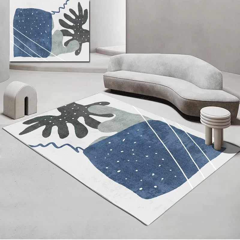 Casual Colorblock Abstract Rug Multicolor Minimalist Rug Polyester Stain Resistant Anti-Slip Machine Washable Carpet for Room Blue Clearhalo 'Area Rug' 'Rug' 2106840