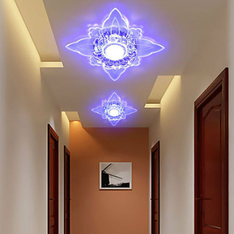 Blossom LED Flush Mount Light Simplicity Crystal Corridor Flush Mount Ceiling Light in Clear Clear Blue Clearhalo 'Ceiling Lights' 'Close To Ceiling Lights' 'Close to ceiling' 'Flush mount' Lighting' 2106970