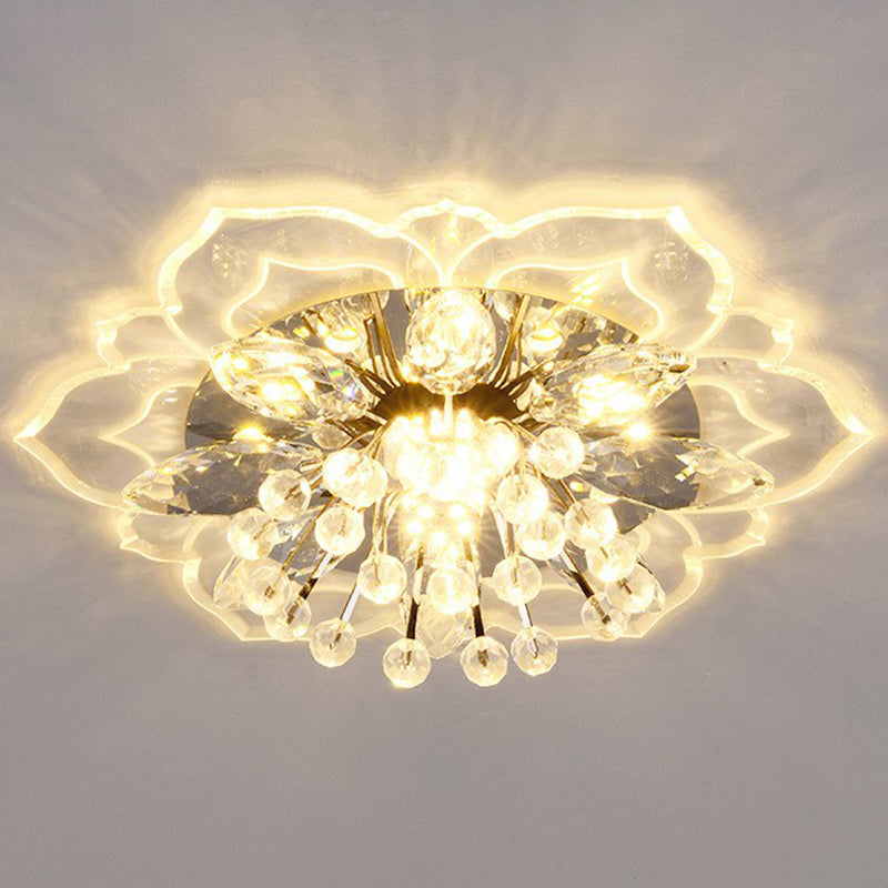 Blossom Crystal Flush Ceiling Light Contemporary Clear LED Flush Mount Lighting Fixture Clearhalo 'Ceiling Lights' 'Close To Ceiling Lights' 'Close to ceiling' 'Flush mount' Lighting' 2107152