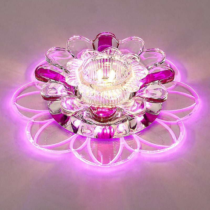 Clear Floral Shape LED Flush Mount Light Simplicity Crystal Flush Mount Ceiling Light Clearhalo 'Ceiling Lights' 'Close To Ceiling Lights' 'Close to ceiling' 'Flush mount' Lighting' 2107166