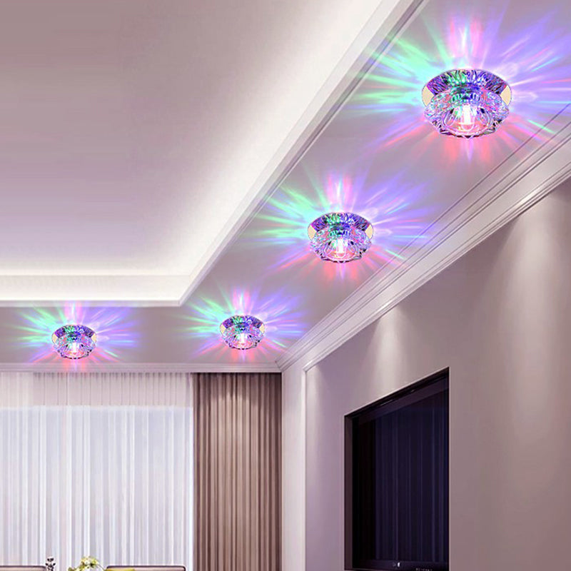 Blossom Shaped Crystal Flush Light Artistic Clear LED Flush Ceiling Light Fixture for Entryway Clear Multi Color Clearhalo 'Ceiling Lights' 'Close To Ceiling Lights' 'Close to ceiling' 'Flush mount' Lighting' 2107218