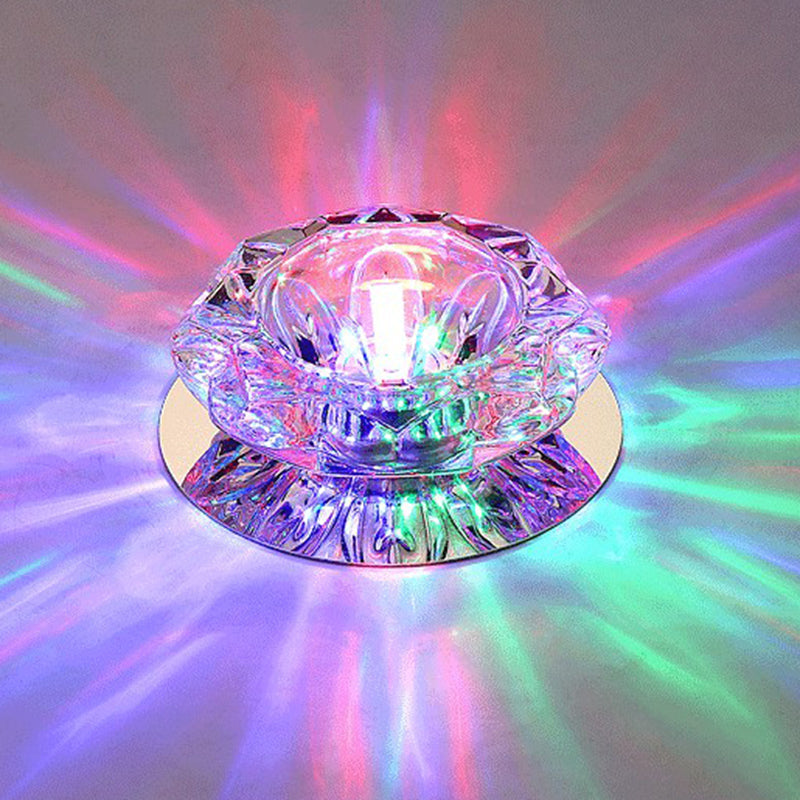 Blossom Shaped Crystal Flush Light Artistic Clear LED Flush Ceiling Light Fixture for Entryway Clearhalo 'Ceiling Lights' 'Close To Ceiling Lights' 'Close to ceiling' 'Flush mount' Lighting' 2107219