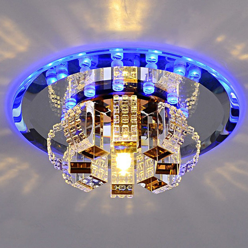 Crystal Flower-Like Flush Mount Lighting Minimalist Clear LED Flush Mount Fixture for Foyer Clearhalo 'Ceiling Lights' 'Close To Ceiling Lights' 'Close to ceiling' 'Flush mount' Lighting' 2107267