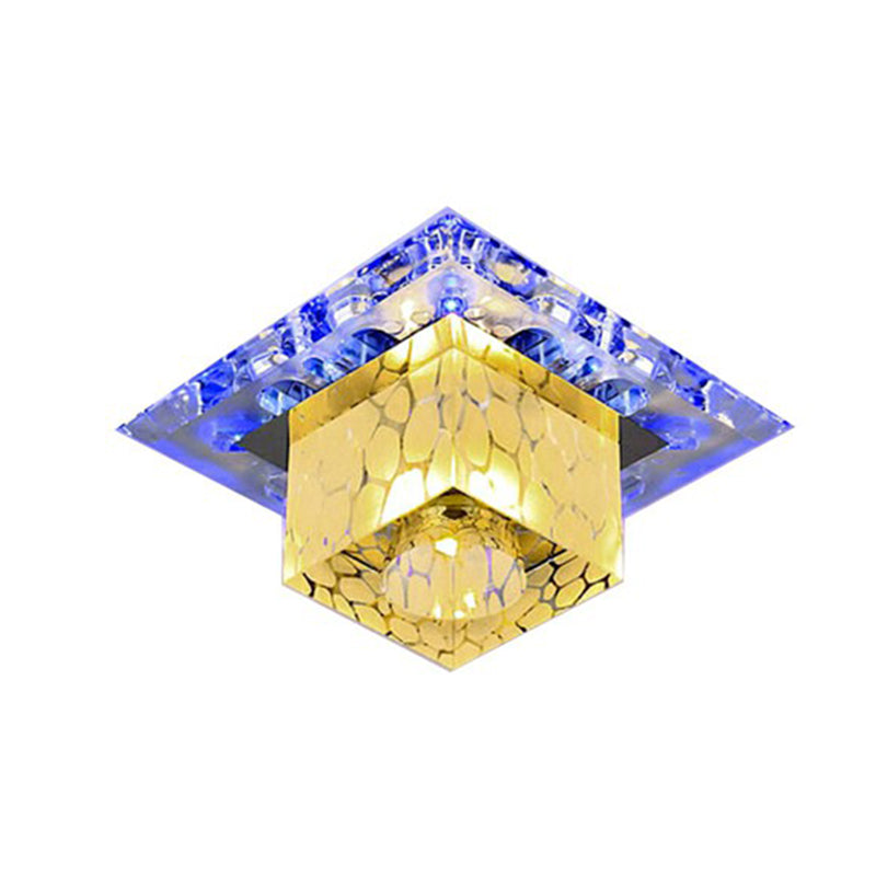 Crystal Cube LED Flush Mount Modern Flushmount Ceiling Light in Clear for Entryway Clearhalo 'Ceiling Lights' 'Close To Ceiling Lights' 'Close to ceiling' 'Flush mount' Lighting' 2107328